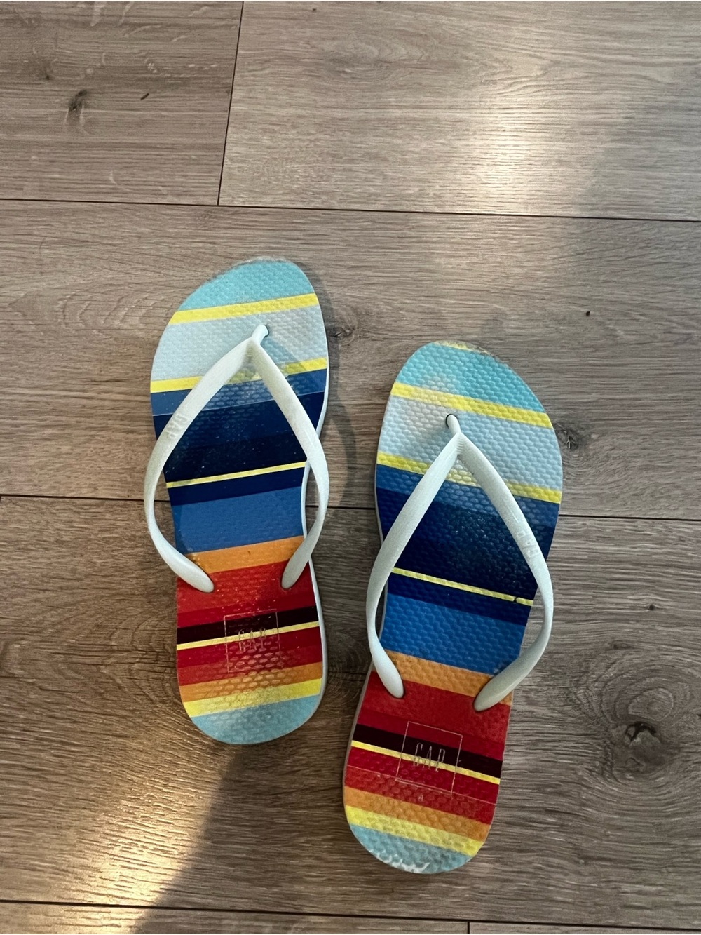 GAP Multicolor Stripe Sandals with White Straps